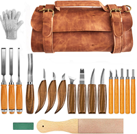 Ensemble d'outils de sculpture sur bois Peaktop Art Professional, comprenant des couteaux à sculpter, des ciseaux à bois, 20 outils de sculpture sur bois