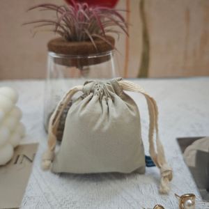 Eco-friendly <b>Mini</b> Cotton Jewelry Dust <b>Bag</b> Soft Drawstring Pouch for Travel Carry Earring Ring Necklace Anti-scratch Storage - Product Image 3