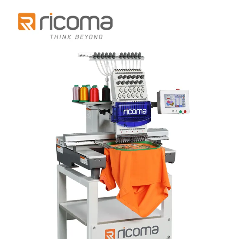 Ricoma कस्टम कढ़ाई मशीन एकल सिर TC-7S के साथ वाणिज्यिक उपयोग करने के 6/12/15 सुइयों वैकल्पिक