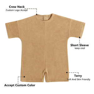 Mameluco de Bebé Personalizado de Felpa, Manga Corta, Cuello Redondo, Botones en la Espalda, Suave y Amigable con la Piel, Mono para Bebé, Ropa de Uso Diario - Product Image 2