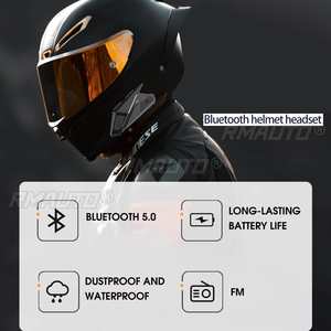 Auriculares para Casco de Motocicleta, Llamadas con Manos Libres, Auriculares Inalámbricos Bluetooth V5.0, Auriculares con Música para Casco - Product Image 5