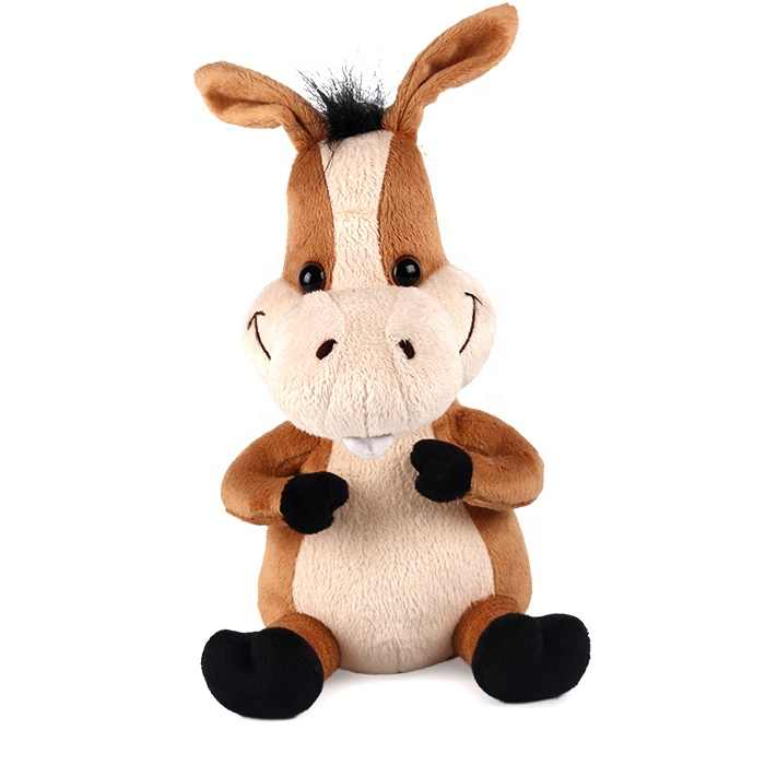 Super-Soft Brown Donkey Stuffed Plush Toy Cuddly Animal Soft Toy for Friends Filled with PP Cotton