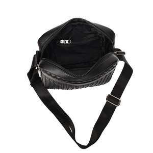 Bolso Bandolera de Piel Sintética PU de Lujo para Hombre, Cierre de Cremallera, Tamaño Pequeño, Impermeable, Diseño Trenzado Vintage - Product Image 5