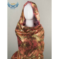Soldes de liquidation : Tissu imprimé numérique en poly ratti/voile suisse/japonais avec feuille d'or pour Toub soudanais et Dirac somalien