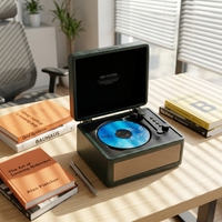 MzeliKing Retro Tragbarer CD-Player mit USB- und TF-Kartenunterstützung, Fernbedienung, Eingebautem Lautsprecher, 10W Ausgangsleistung
