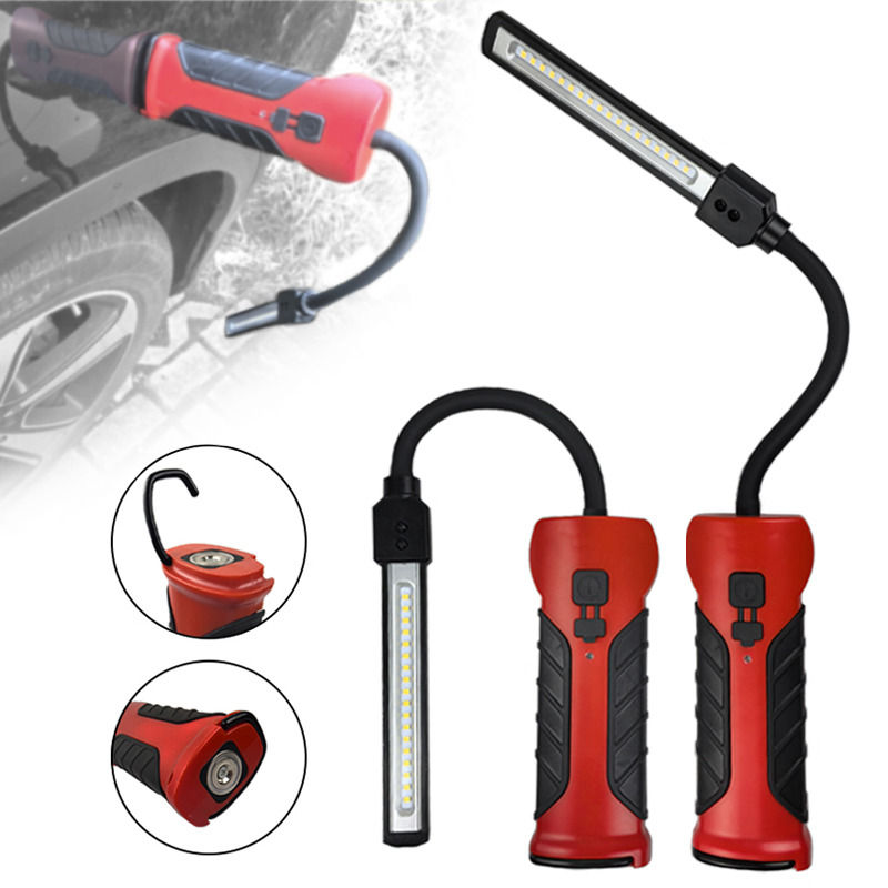 500LM Magnetic LED Work Light with Flexible Gooseneck 2000mAh Rechargeable Flashlight for Workshop Portable SMD Mechanic Light