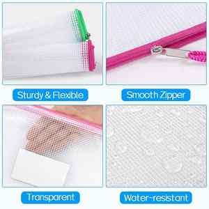 <b>A4</b> Waterproof Clear Thickened <b>File</b> Bag Mesh Canvas Document Organizer Receipt Storage Stationery Pouch School Office - Product Image 3