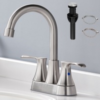 Robinet de salle de bain moderne en nickel brossé, entre-axes 4 pouces, mitigeur de lavabo à double levier et bec haut, logo OEM, pour salon