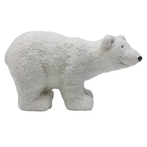 Factory Custom Cheap Ceramic Nordic Animal figurine Home Christmas Decoration Modern Polar Bear Statue Decor