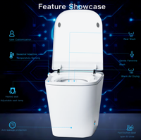 WC intelligent avec bidet, distributeur de mousse MaP 1000g, chasse d'eau automatique, siège chauffant, télécommande, siphon en S, allongé, en céramique, vente en gros