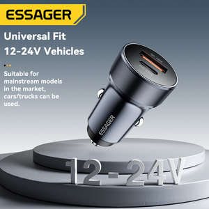 Cargador de Coche ESSAGER ES-CC24 Portátil Mini de Doble Puerto <span class=keywords><strong>Carga</strong></span> <span class=keywords><strong>Rápida</strong></span> Tipo C QC18W QC3.0 PD 30W USB para Teléfono y Tableta - Product Image 4