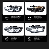 Ensemble de phares projecteurs à LED bicolores avec clignotants DRL compatibles avec les phares de berline Série 3 F30 2012 à 2015