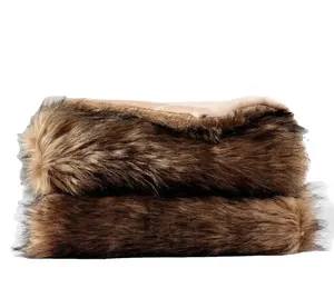 Wholesale Luxury Plush King Size Faux Fur Throw Blanket Long Pile Double Layer Minky Home Decor Blanket