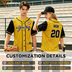Ensemble d'uniformes de baseball en polyester respirant, maillot de baseball personnalisé pour équipe, évacuation de l'humidité, protection UV, haute qualité, usine OEM - Product Image 2
