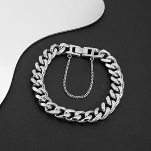 206 New Simple Niche Design Thick <b>Chain</b> Bracelet <b>Titanium</b> Steel Silver Plated Unisex's Bracelets Wholesale Jewelry Trendy - Product Image 1