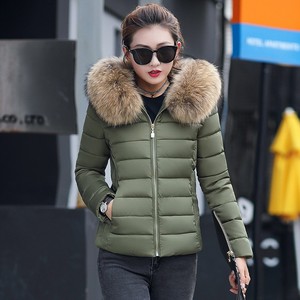 Cappotto <span class=keywords><strong>Corto</strong></span> in Cotone da Donna Autunno Inverno 2025, Nuovo Modello con Grande Collo in Pelliccia, <span class=keywords><strong>Parka</strong></span> Imbottito Taglie Forti - Product Image 1