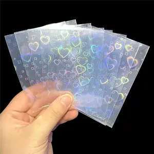 Herz-förmige laser-blitzende Liebeskartenhüllen Kartenfilm Magischer Kpop-Kartenschutz