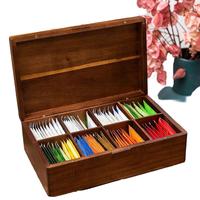 Boîte de rangement en bois pour sachets de thé, présentoir, conteneurs, boîtes de rangement pour sachets de thé, organisateurs de sachets de thé en bois d'acacia