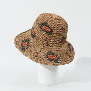 2025 nouveau léopard Design fait à la main au crochet pêcheur <span class=keywords><strong>chapeau</strong></span> pliable soleil <span class=keywords><strong>chapeau</strong></span> papier <span class=keywords><strong>paille</strong></span> vacances plage <span class=keywords><strong>chapeau</strong></span> - Product Image 1