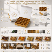 Boîte à dattes en papier blanc recyclable, directement de l'usine, avec séparateurs, pour le Ramadan, l'Aïd, les noix, les fruits secs, les bonbons, les biscuits, l'emballage cadeau