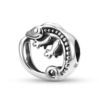 Breloque Perle Gécko en Argent Sterling 925 Oxydé, Perle Animale pour Bracelet, Bijoux DIY, Prix Usine