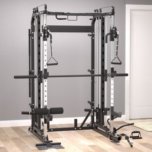 Rack Multifunzionale Smith per Squat in Acciaio 5 kg, per Uso Domestico, Bodybuilding, Bicipiti, <span class=keywords><strong>Pettorali</strong></span>, Fitness ed Esercizio Fisico - Product Image 2