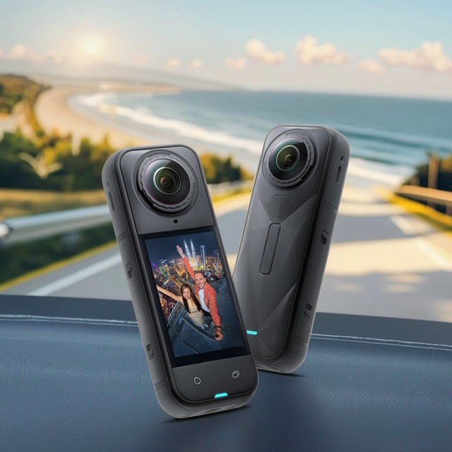 Insta360 X5 Motorcycle Multiview Bundle Action Camera with MicroSD 8K High-Definition 170 Wide Angle Waterproof 15m
