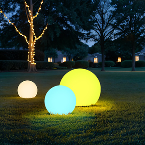 Ngoài trời chiếu sáng vườn trang trí bóng Shape RGBW <span class=keywords><strong>LED</strong></span> ánh sáng toàn cầu năng lượng mặt trời đèn cỏ - Product Image 2