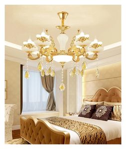 <span class=keywords><strong>Lustre</strong></span> Lumineux, <span class=keywords><strong>Lustre</strong></span> Européen en Cristal pour Villa, Hall, Salle à Manger Moderne, Chambre à Coucher, <span class=keywords><strong>Lustre</strong></span> en Jade Naturel (6 Têtes) - Product Image 1