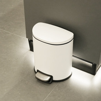Poubelle de cuisine semi-ronde en forme de D de 50L/6L pour usage domestique et professionnel avec couvercle à fermeture douce et revêtement anti-traces, idéale