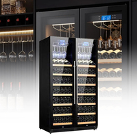 Cave à vin en acier inoxydable avec refroidisseur LED à température constante, sur mesure, pour l'affichage et le stockage du vin, 430L
