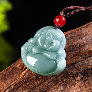 Colgante de Jadeíta Natural Azul Agua con Buda Guanyin, Estilo Chino UNISEX, Jade General al por Mayor GY68/FG68 - Product Image 6