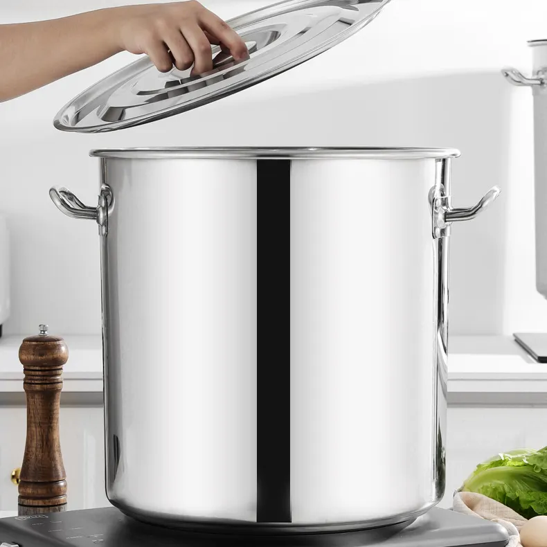 Customized Stainless Steel Stock pot Large Commercial Induction Multi-function Cooking Pots Cookware Sets soup   stock pots