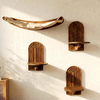 Arbre à chat mural de luxe en bois massif avec plateforme arquée, hamac et lit pour le sommeil et le jeu du chat, emballage carton, toutes saisons