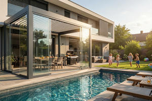 Gazebo rectangulaire en aluminium 4x4 4x5 4x6m, toit rigide, double ventilation, gazebo ombragé, pavillon extérieur, pergola - Product Image 4