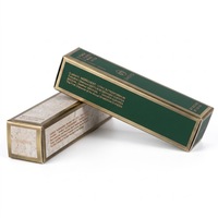 Boîte cosmétique de luxe personnalisée vert émeraude mat, emballage avec estampage à chaud or, pour rouge à lèvres et baume à lèvres, fournisseur de boîtes pliantes en papier