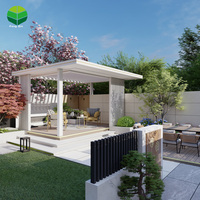 Pergolas bioclimatiques motorisées en aluminium imperméables pour l'extérieur avec toit à lames orientables rétractables et panneau solaire pour jardin