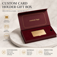 Boîte en carton rouge personnalisée, rigide, en forme de livre, pour cartes de crédit, cartes de visite, cartes cadeaux de mariage