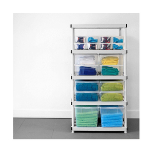 HD 36X24X57 4-Tiered Ventilated <strong>Plastic</strong> <strong>Storage</strong> Shelving <strong>Unit</strong> W/ Raised Feet and Tool-Free Assembly Manufacturer factory - Product Image 6