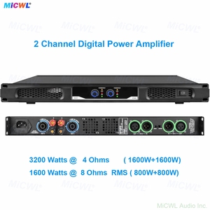 Amplificatore di Potenza Digitale a 2 Canali MiCWL CA6200 1300Wx2 8Ω 3200Wx2 4Ω in Metallo 1U Montabile su Rack per Sistema PA - Product Image 3