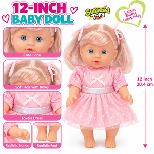Juego de Muñecas Sunseed de 12 Pulgadas para Niñas, Juego de Imitación con Carrito de Compras y Accesorios para Alimentar, para Niñas Pequeñas - Product Image 4