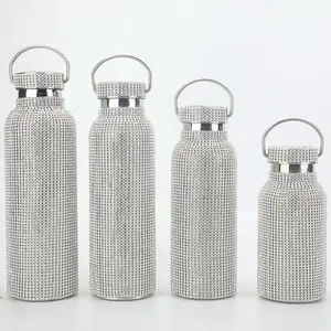 Factory Wholesale Price Diamond Cup Stainless Steel Bottle Outdoor Sports Travel Bling Water Bottles