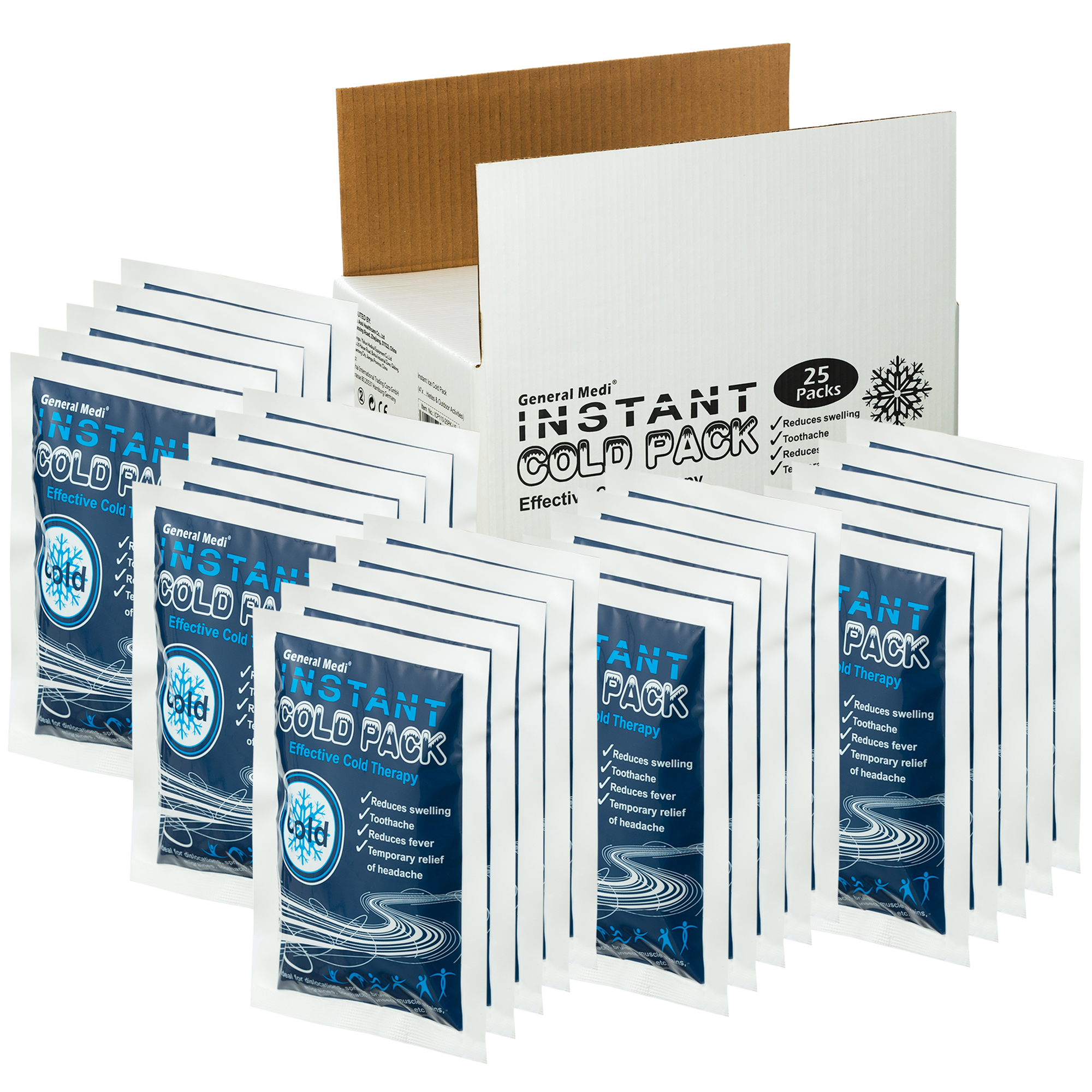Factory Price 25 Set Cold Pack Instant Cold Pack Medical Disposable Ice Pack for Pain Relief Compress Wraps