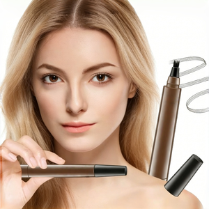 Lápiz de Cejas de Cuatro Puntas, Resistente al Agua, Color Negro y Marrón, para Delineado Fino y Duradero - Product Image 1