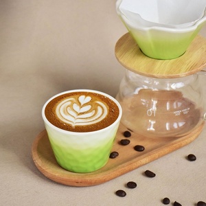 Ensemble de tasses à café en céramique dégradée, design minimaliste moderne, pour la maison et les cafés, pour la dégustation et l'arôme du café. - Product Image 1