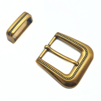 Boucle de ceinture rétro dorée antique 25 mm personnalisable, en alliage de zinc imprimé par transfert thermique, plaquée à l'or, motif pois, style western pour femme