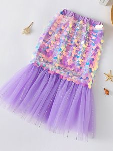 Jupe en queue de poisson sirène à paillettes pour filles <span class=keywords><strong>Ariel</strong></span> Princesse Robe sans bretelles Cartoon Anime Costumes pour enfants - Product Image 4