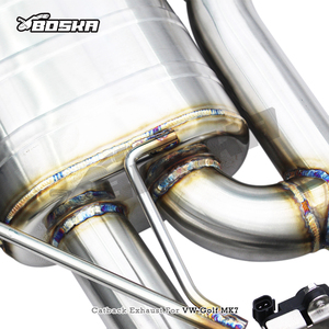 Échappement sur mesure à fixation par boulons pour VW GOLF 7/7.5 MK7/MK7.5 1.4T 2014-2020 Boska, avec silencieux intermédiaire résonné en acier inoxydable et silencieux arrière (Catback) - Product Image 3