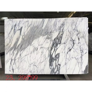 Dalle de marbre Calacatta naturel de luxe en provenance d'Italie, fond blanc pur avec un motif de veines audacieux pour le dessus de table et le dosseret mural - Product Image 5