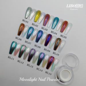 LIBO -Poudre à ongles blanche Fairy Moonlight, 15 couleurs, pigment blanc fin, brillant et lisse - Product Image 1